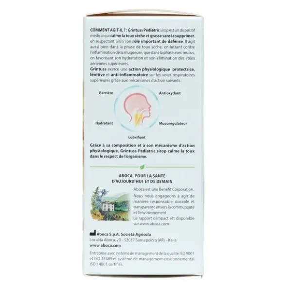 Aboca GrinTuss Pediatric Sirop Toux sèche et grasse