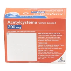 Acetylcysteine 200 mg Viatris poudre sachets