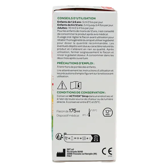 Activox sirop toux sèche et grasse