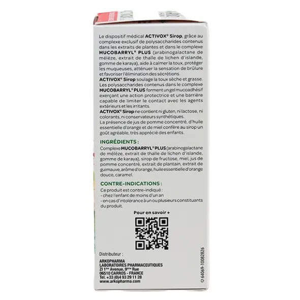 Activox sirop toux sèche et grasse
