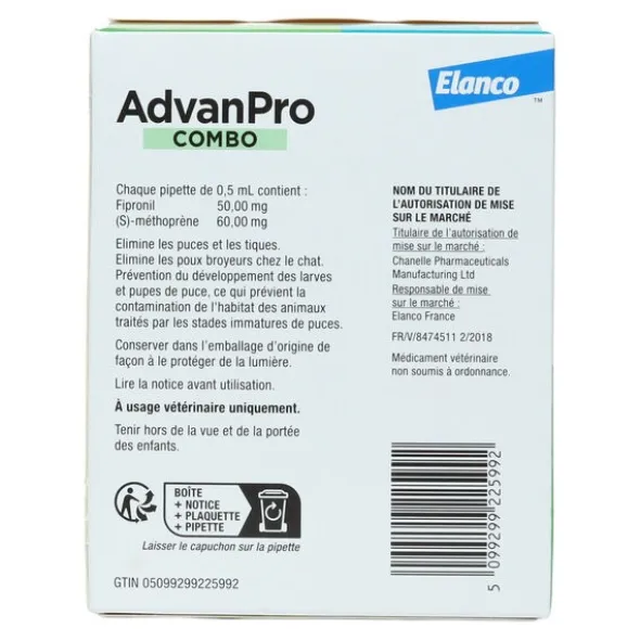 AdvanPro Combo pipette anti puce Chat