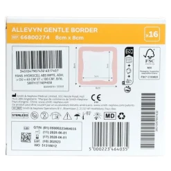 Allevyn Gentle Border Carré pansement adhésif siliconé