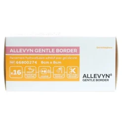 Allevyn Gentle Border Carré pansement adhésif siliconé