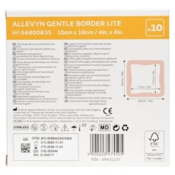 Allevyn Gentle Border Lite Carré pansement adhésif siliconé