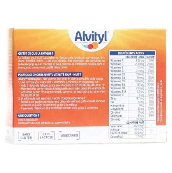 Alvityl vitalité jour nuit comprimés