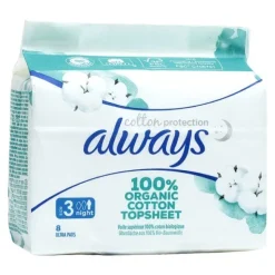 Always Cotton Protection Serviette Hygiénique Nuit Bio