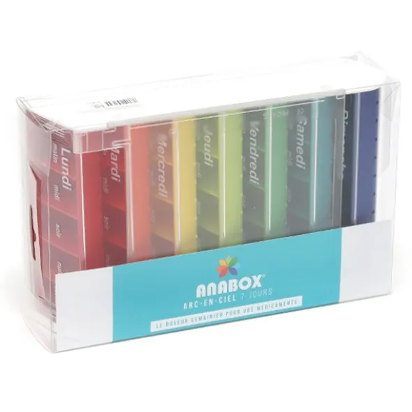 Anabox pilulier hebdomadaire arc-en-ciel