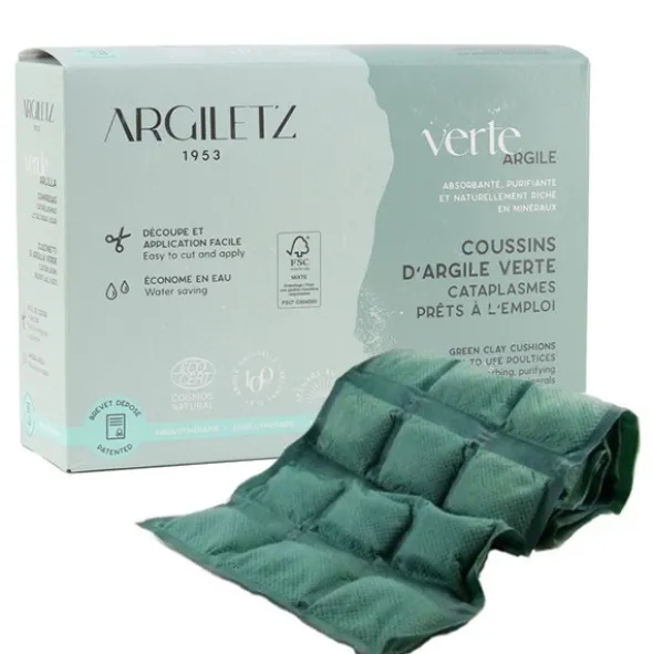 Argiletz Coussins d'argile verte prêts-à l'emploi
