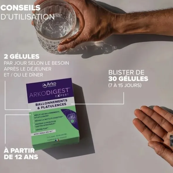 Arkodigest Expert Ballonnements et Flatulences gélules
