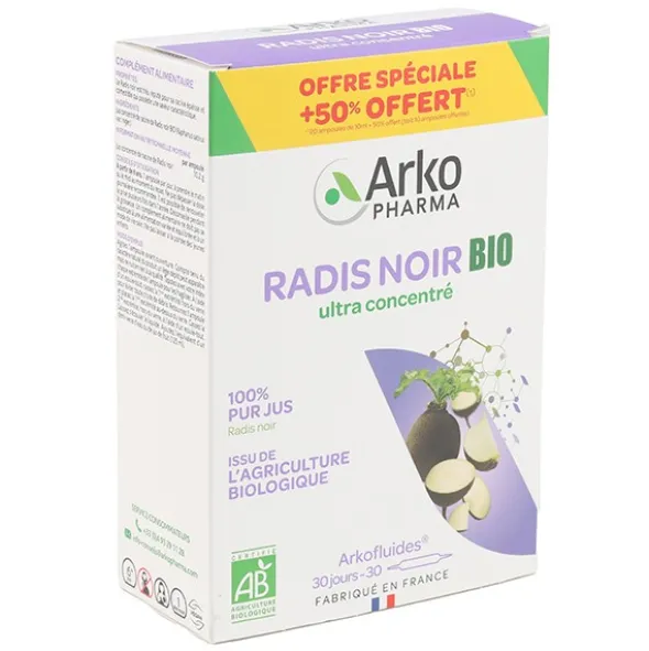 Arkofluides Radis noir bio ampoules