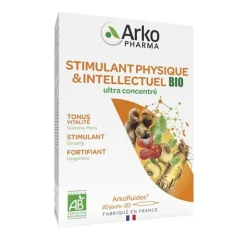 Arkofluides stimulant physique et intellectuel bio ampoules