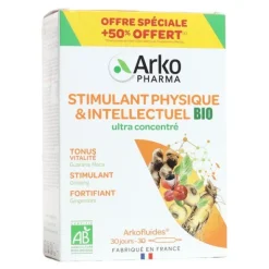 Arkofluides stimulant physique et intellectuel bio ampoules