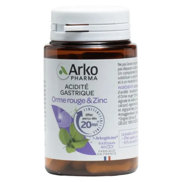 Arkogélules Orme rouge et Zinc