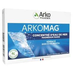 Arkomag Concentré d'eau de mer magnésium marin ampoules