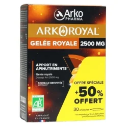 Arkoroyal Gelée royale Bio 2500 mg ampoules
