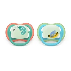 Avent Ultra Air Nightime Sucette anatomique silicone 6-18 mois