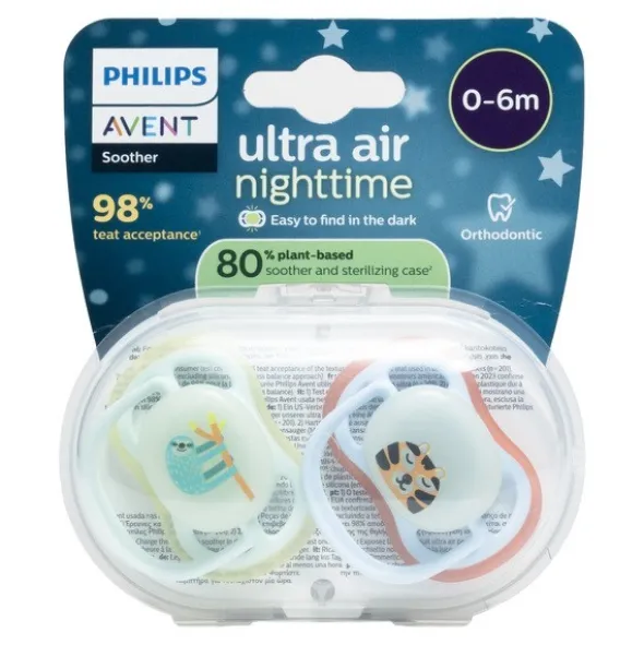 Avent Ultra Air Nightime Sucette anatomique silicone 0-6 mois