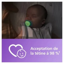 Avent Ultra Air sucette symétrique Nuit 0-2 mois