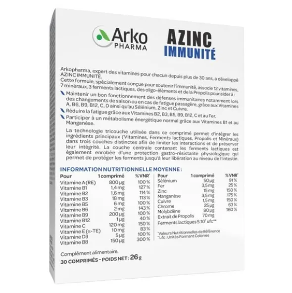 Azinc Immunité comprimés