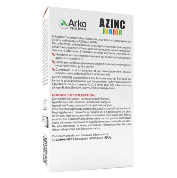 Azinc Junior fraise comprimés à croquer