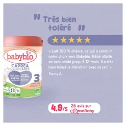 Babybio Caprea croissance lait de chèvre 3e âge bio