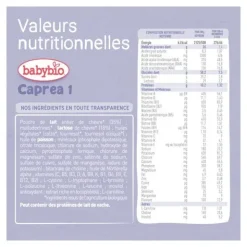 Babybio Caprea Lait de chèvre 1er âge bio