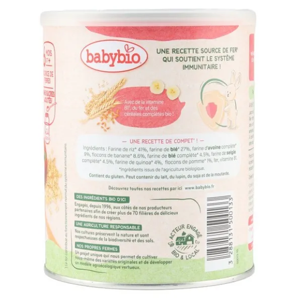 Babybio 5 céréales Immunité Banane pomme