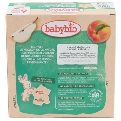 Babybio gourde Brassé Riz Pêche Poire bio