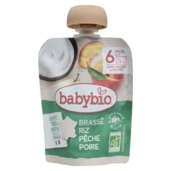 Babybio gourde Brassé Riz Pêche Poire bio