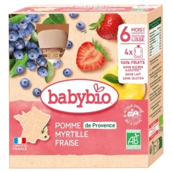 Babybio Gourde Compote Pomme Myrtille Fraise bio
