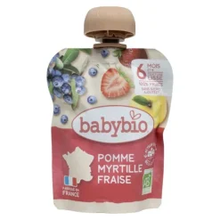 Babybio Gourde Compote Pomme Myrtille Fraise bio