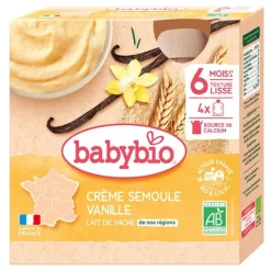 Babybio Gourdes Crème semoule vanille bio