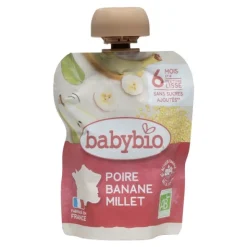 Babybio Gourdes Poire Banane Millet bio