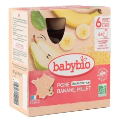 Babybio Gourdes Poire Banane Millet bio