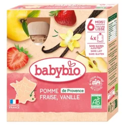 Babybio Gourdes Pomme Fraise Vanille bio