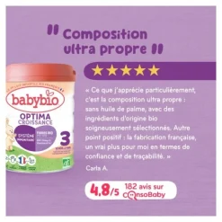 Babybio Optima Croissance lait 3ème âge bio