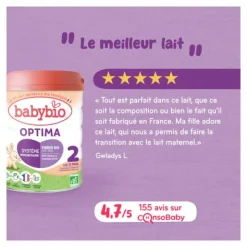 Babybio Optima Lait 2ème âge Bio