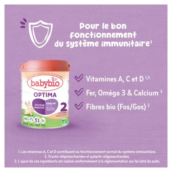 Babybio Optima Lait 2ème âge Bio