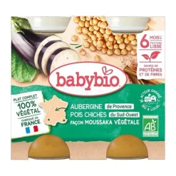 Babybio Petits Pots bébé Aubergine Pois chiches bio