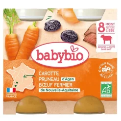 Babybio Petits Pots bébé Carotte Pruneau Boeuf