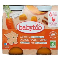 Babybio Petits Pots bébé Carotte Courge Poulet Riz