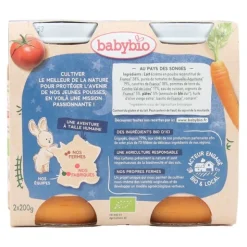 Babybio Petits Pots bébé Carotte Tomate Pâtes