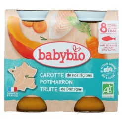 Babybio Petits Pots bébé Carotte Potimarron Truite
