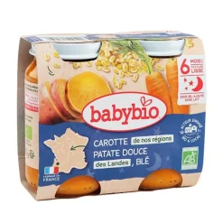 Babybio Petits Pots bébé Carotte Patate douce Blé