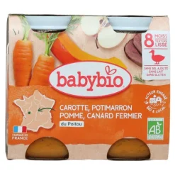 Babybio Petits Pots bébé Carotte Potimarron Pomme Canard bio