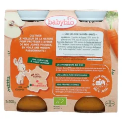 Babybio Petits Pots bébé Carotte Potimarron Pomme Canard bio
