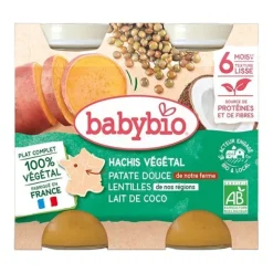 Babybio Petits pots bébé Hachis végétal Patate douce Lentilles