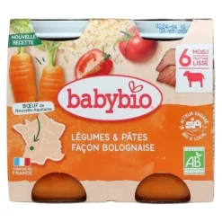 Babybio Petits Pots bébé Légumes et pâtes façon bolognaise