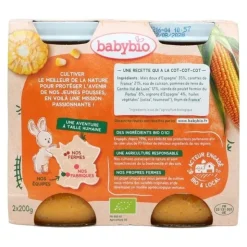Babybio Petits Pots bébé Maïs doux Poulet fermier