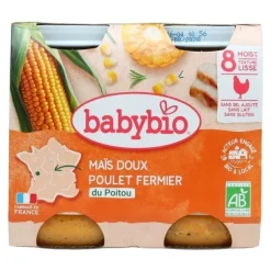 Babybio Petits Pots bébé Maïs doux Poulet fermier